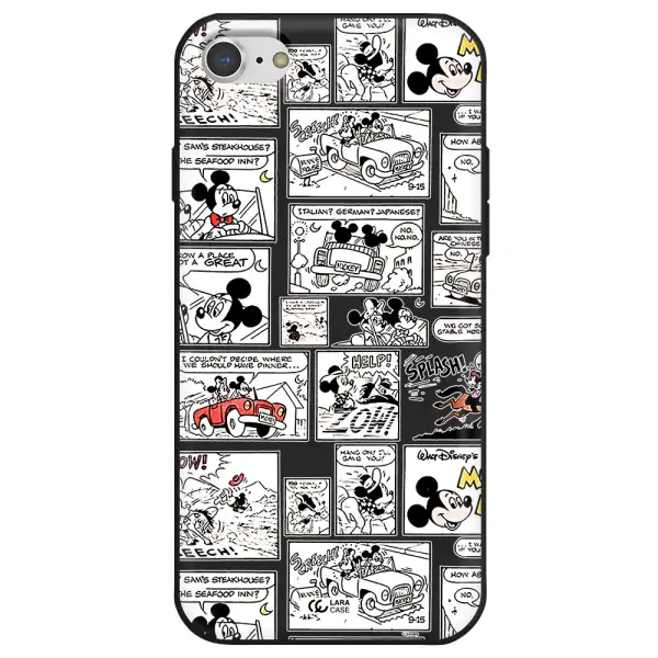 mickey mouse comic strip Apple iPhone 7 Silicone black Case