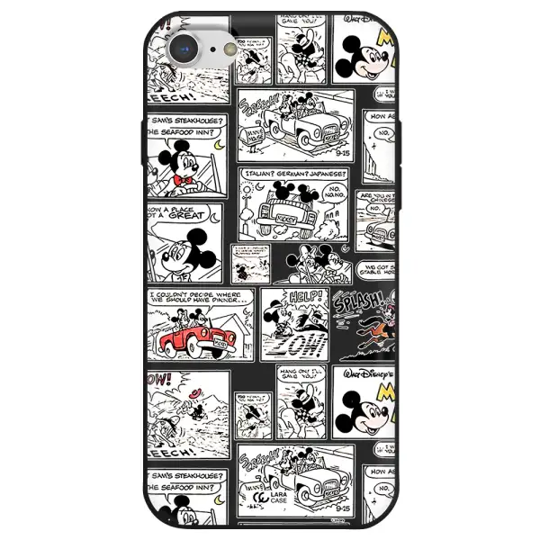 mickey mouse comic strip Apple iPhone 8 Silicone black Case