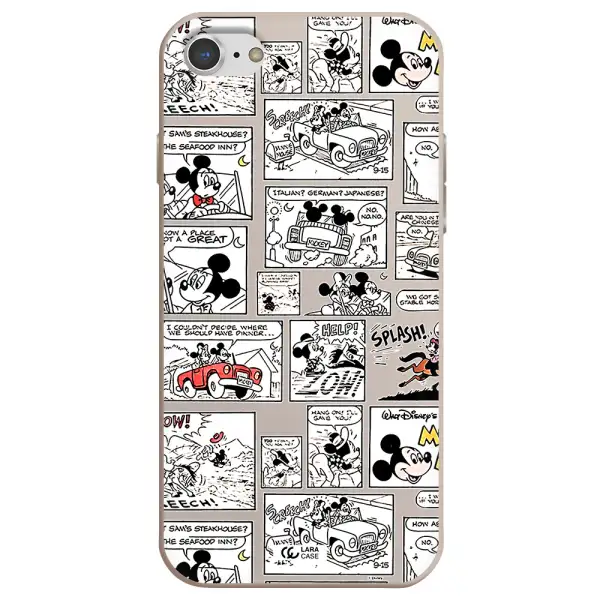 mickey mouse comic strip Apple iPhone 8 Silicone Stone Case