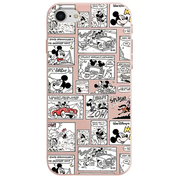 mickey mouse comic strip Apple iPhone se 2020 Silicone pastel pink Case