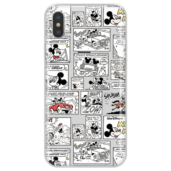 Mickey Mouse Comic Strip Apple Iphone Xs Clear Tpu Case