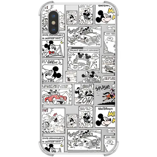 mickey mouse comic strip Apple iPhone XS max Clear PC Case