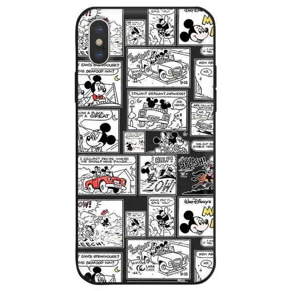 mickey mouse comic strip Apple iPhone XS Silicone black Case