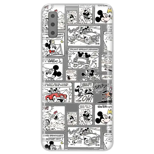 Mickey Mouse Comic Strip Samsung A7 2018 Clear Tpu Case