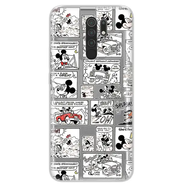 Mickey Mouse Comic Strip Xiaomi Redmi 9 Clear Tpu Case