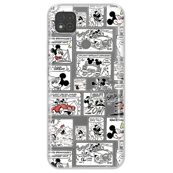 Mickey Mouse Comic Strip Xiaomi Redmi 9C Clear Tpu Case