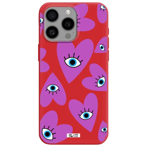 A Purple Heart With Eyes And A Black Eye Apple Iphone 15 Pro Max Silicone Imperial Red Case