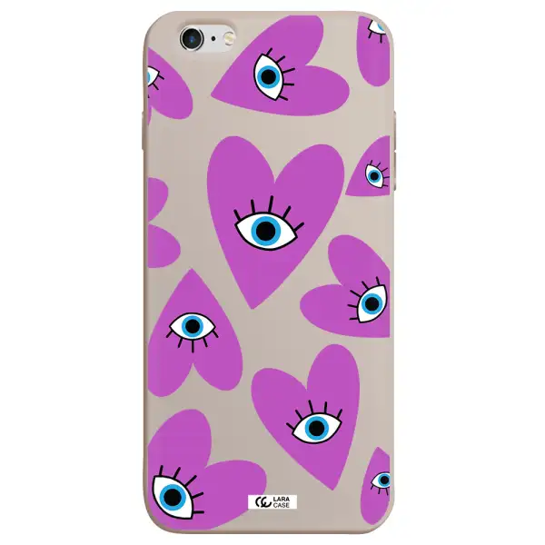 a purple heart with eyes and a black eye Apple iPhone 6 s plus Silicone Stone Case
