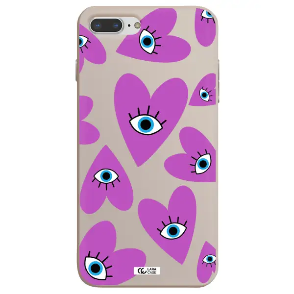 a purple heart with eyes and a black eye Apple iPhone 7 plus Silicone Stone Case