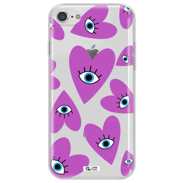 A Purple Heart With Eyes And A Black Eye Apple Iphone 8 Clear Tpu Case