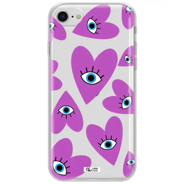 A Purple Heart With Eyes And A Black Eye Apple Iphone Se 2020 Clear Tpu Case