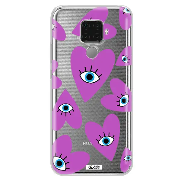 A Purple Heart With Eyes And A Black Eye Huawei Mate 30 Lite Clear Tpu Case