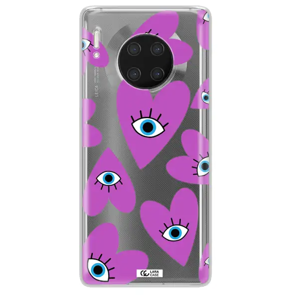 A Purple Heart With Eyes And A Black Eye Huawei Mate 30 Pro Clear Tpu Case