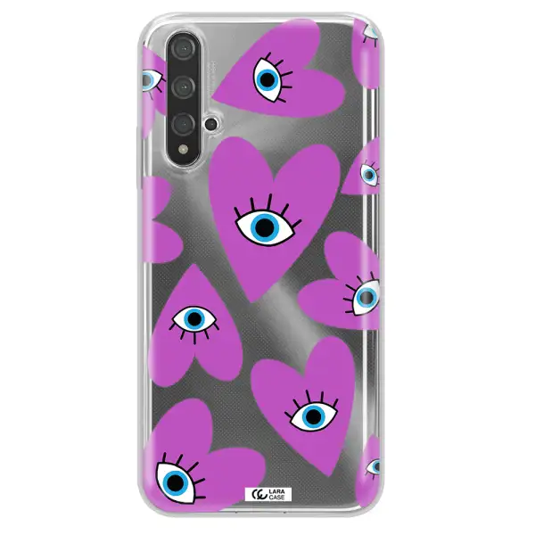 A Purple Heart With Eyes And A Black Eye Huawei Nova 5T Clear Tpu Case