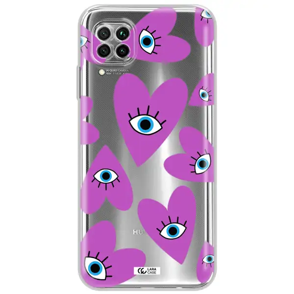 A Purple Heart With Eyes And A Black Eye Huawei Nova 7I Clear Tpu Case