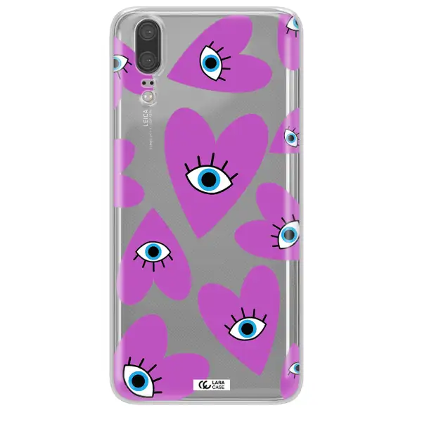 A Purple Heart With Eyes And A Black Eye Huawei P20 Clear Tpu Case