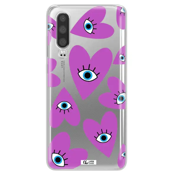 A Purple Heart With Eyes And A Black Eye Huawei P30 Clear Tpu Case