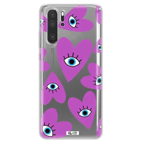 A Purple Heart With Eyes And A Black Eye Huawei P30 Pro Clear Tpu Case