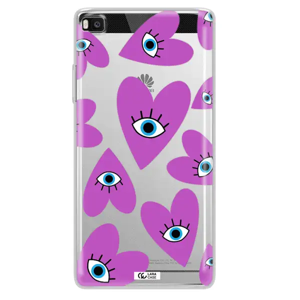 A Purple Heart With Eyes And A Black Eye Huawei P8 Clear Tpu Case