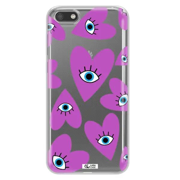 A Purple Heart With Eyes And A Black Eye Huawei Y5 2018 Clear Tpu Case