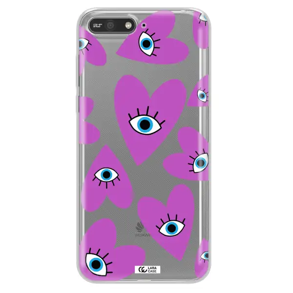 A Purple Heart With Eyes And A Black Eye Huawei Y6 2018 Clear Tpu Case