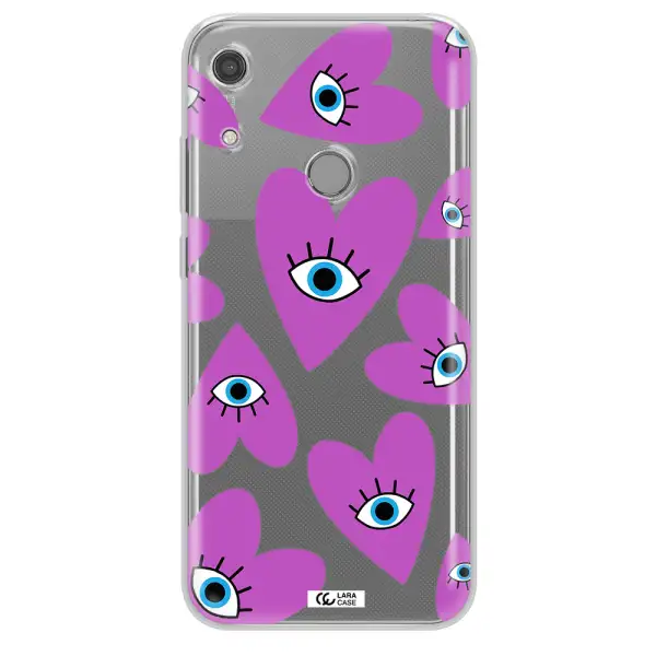 A Purple Heart With Eyes And A Black Eye Huawei Y6S Clear Tpu Case