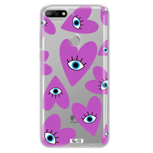 A Purple Heart With Eyes And A Black Eye Huawei Y7 2018 Clear Tpu Case