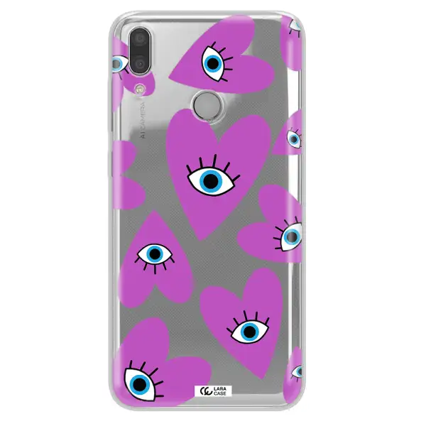 A Purple Heart With Eyes And A Black Eye Huawei Y7 2019 Clear Tpu Case