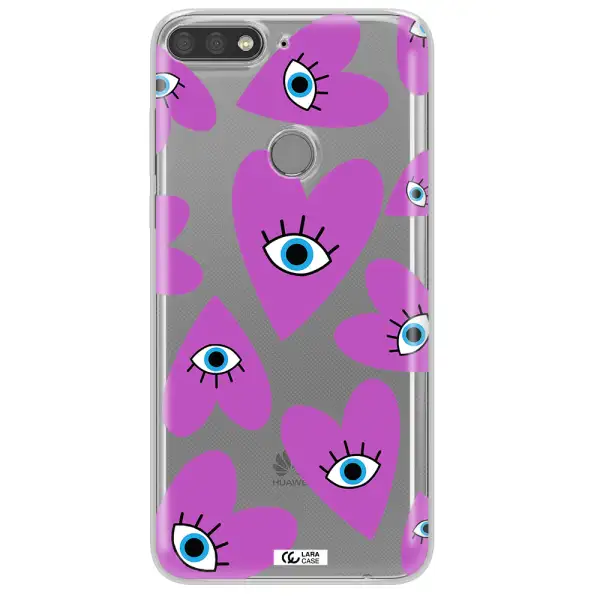 A Purple Heart With Eyes And A Black Eye Huawei Y7 Prime 2018 Clear Tpu Case