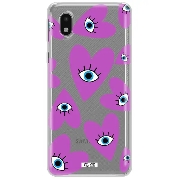 A Purple Heart With Eyes And A Black Eye Samsung A01 Core Clear Tpu Case