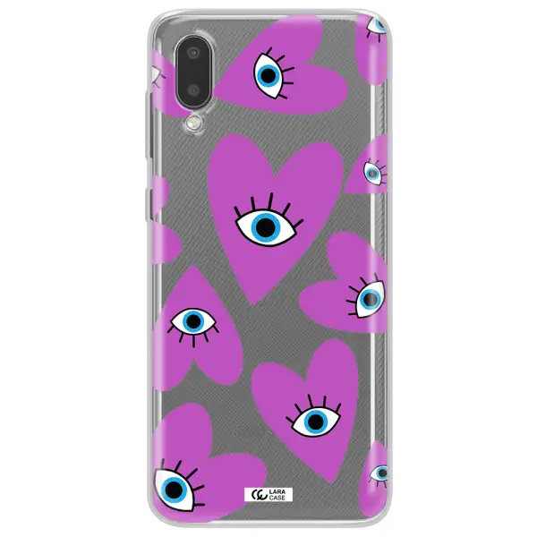 A Purple Heart With Eyes And A Black Eye Samsung A02 Clear Tpu Case
