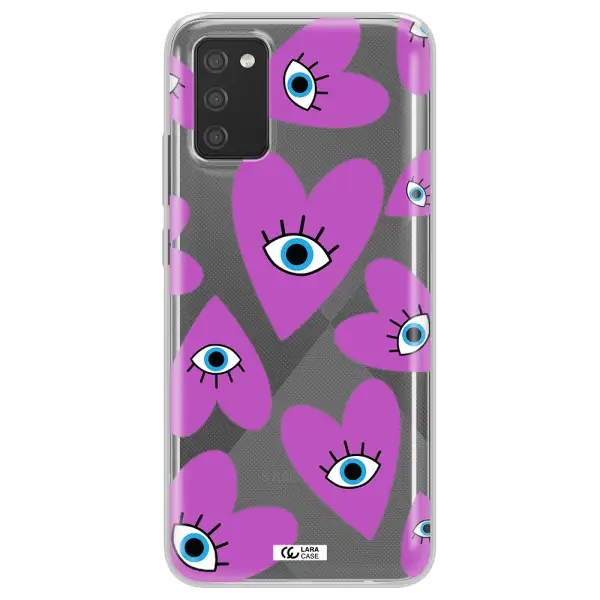 A Purple Heart With Eyes And A Black Eye Samsung A02S Clear Tpu Case