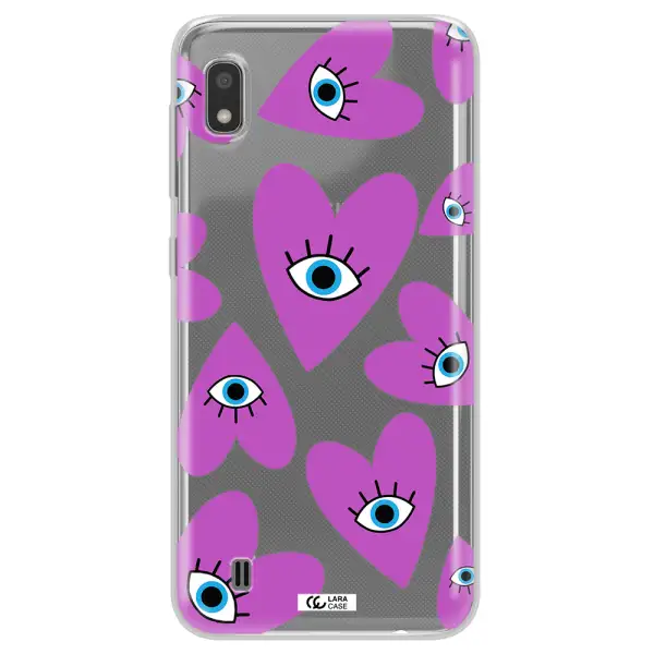 A Purple Heart With Eyes And A Black Eye Samsung A10 Clear Tpu Case