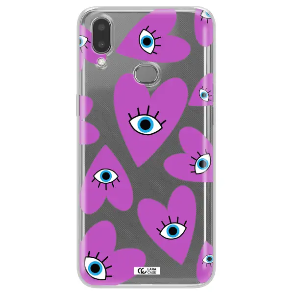 A Purple Heart With Eyes And A Black Eye Samsung A10S Clear Tpu Case