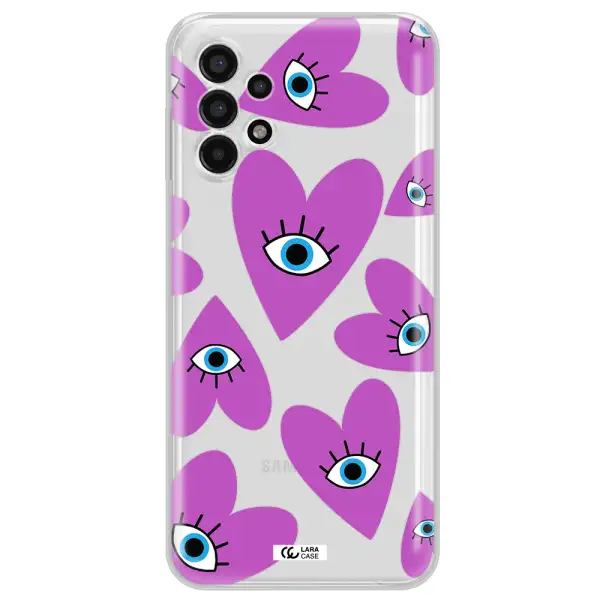 A Purple Heart With Eyes And A Black Eye Samsung A13 4G Clear Tpu Case
