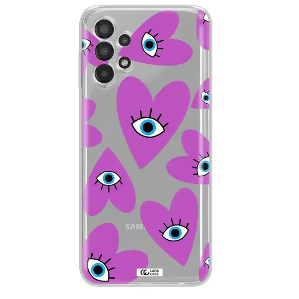 A Purple Heart With Eyes And A Black Eye Samsung A13 Clear Tpu Case
