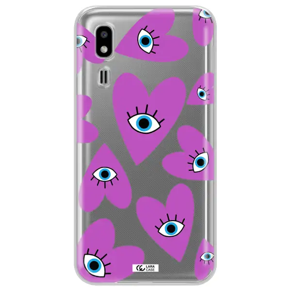 A Purple Heart With Eyes And A Black Eye Samsung A2 Core Clear Tpu Case