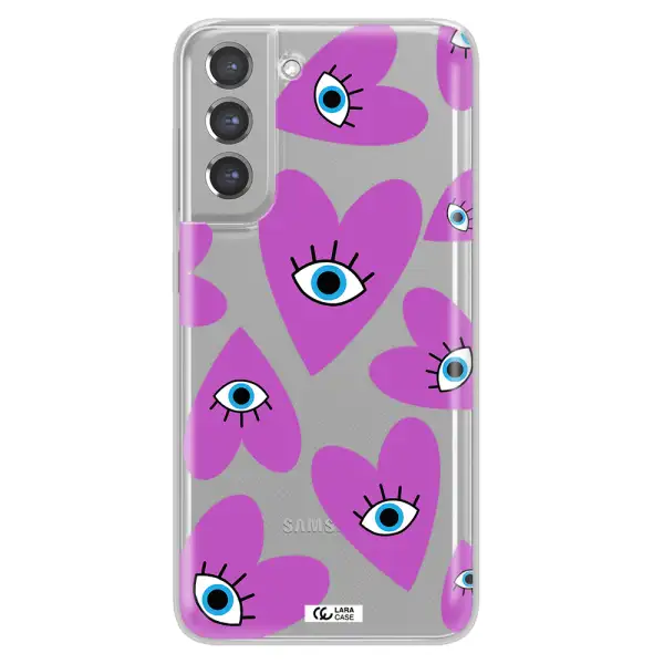 A Purple Heart With Eyes And A Black Eye Samsung A21 Fe Clear Tpu Case