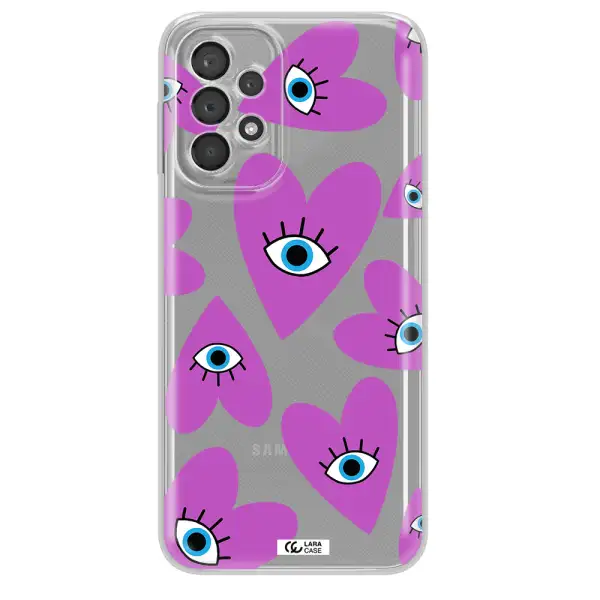 A Purple Heart With Eyes And A Black Eye Samsung A23 5G Clear Tpu Case
