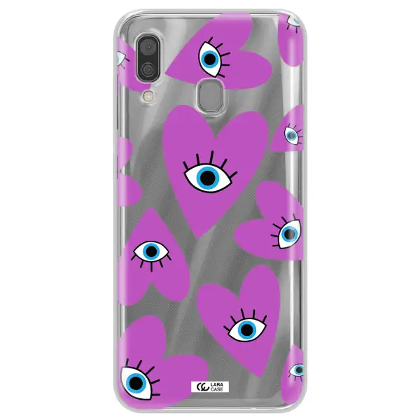 A Purple Heart With Eyes And A Black Eye Samsung A30 Clear Tpu Case