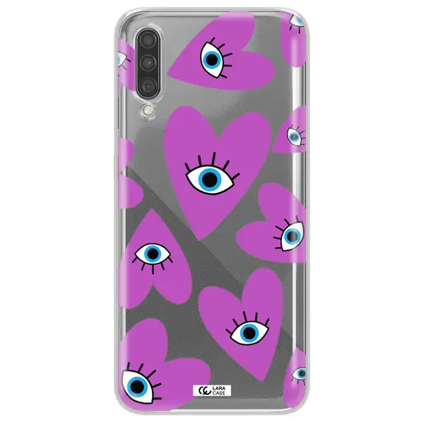 A Purple Heart With Eyes And A Black Eye Samsung A30S Clear Tpu Case