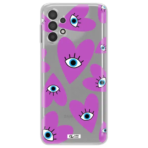 A Purple Heart With Eyes And A Black Eye Samsung A32 4G Clear Tpu Case