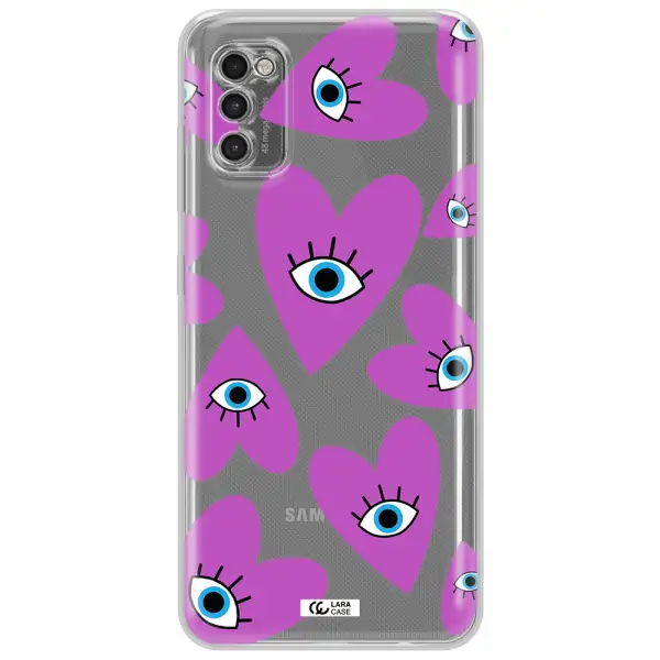 A Purple Heart With Eyes And A Black Eye Samsung A41 Clear Tpu Case