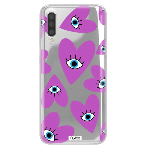 A Purple Heart With Eyes And A Black Eye Samsung A50 Clear Tpu Case