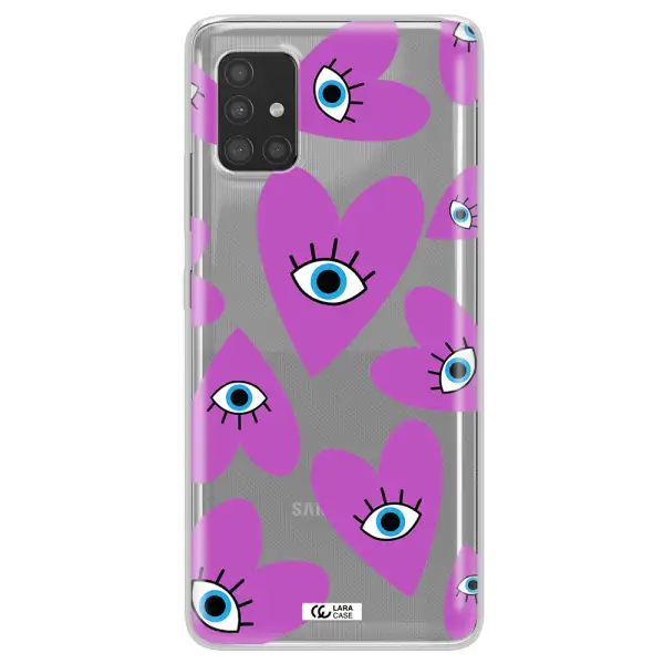 A Purple Heart With Eyes And A Black Eye Samsung A51 Clear Tpu Case