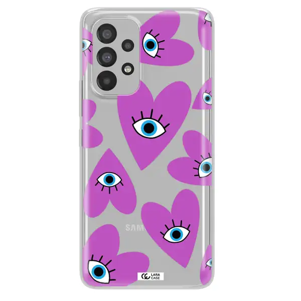 A Purple Heart With Eyes And A Black Eye Samsung A53 Clear Tpu Case