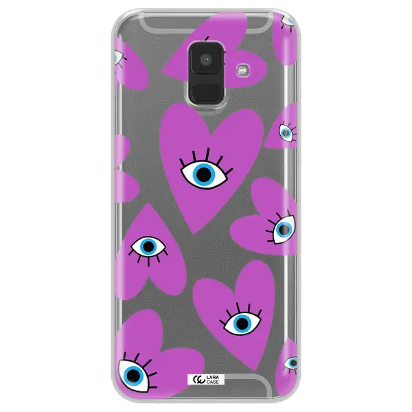 A Purple Heart With Eyes And A Black Eye Samsung A6 Clear Tpu Case