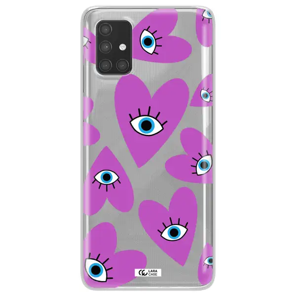 A Purple Heart With Eyes And A Black Eye Samsung A71 Clear Tpu Case