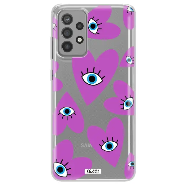 A Purple Heart With Eyes And A Black Eye Samsung A72 Clear Tpu Case