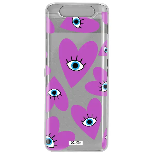 A Purple Heart With Eyes And A Black Eye Samsung A80 Clear Tpu Case
